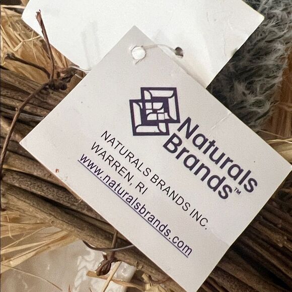 NWT Natural Corn Straw Husk 26” Wreath with  Pinecones Seasonal Boho Shabby Chic - Picture 4 of 5